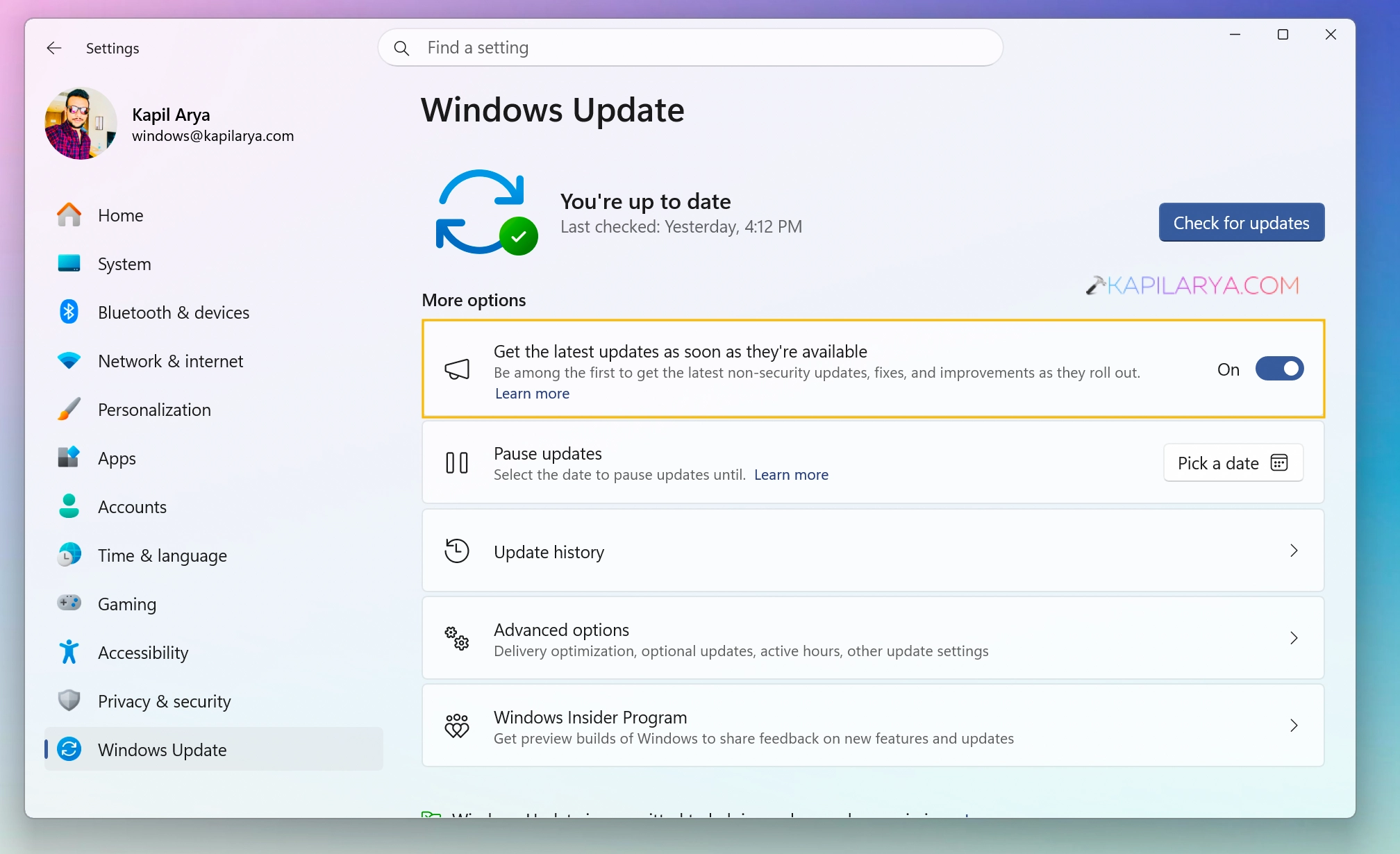 Get the latest updates as soon as they are available