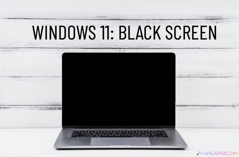Black Screen Problem – Windows 11 Install