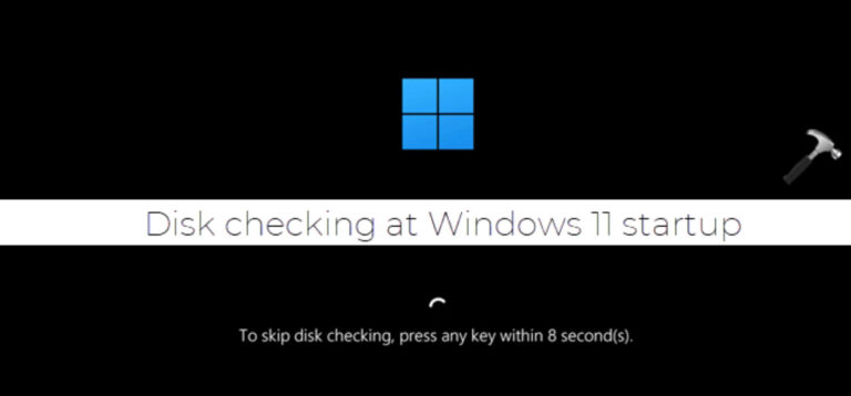 How to disable disk checking at Windows 11 startup