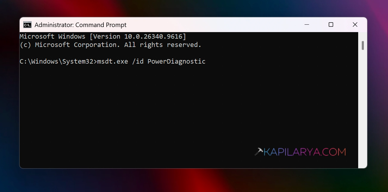 Run the Power troubleshooter