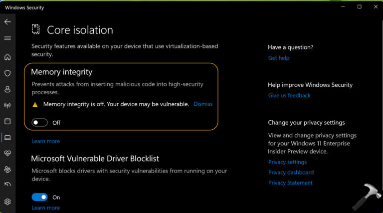Fix: Can’t turn on Memory Integrity in Windows 11