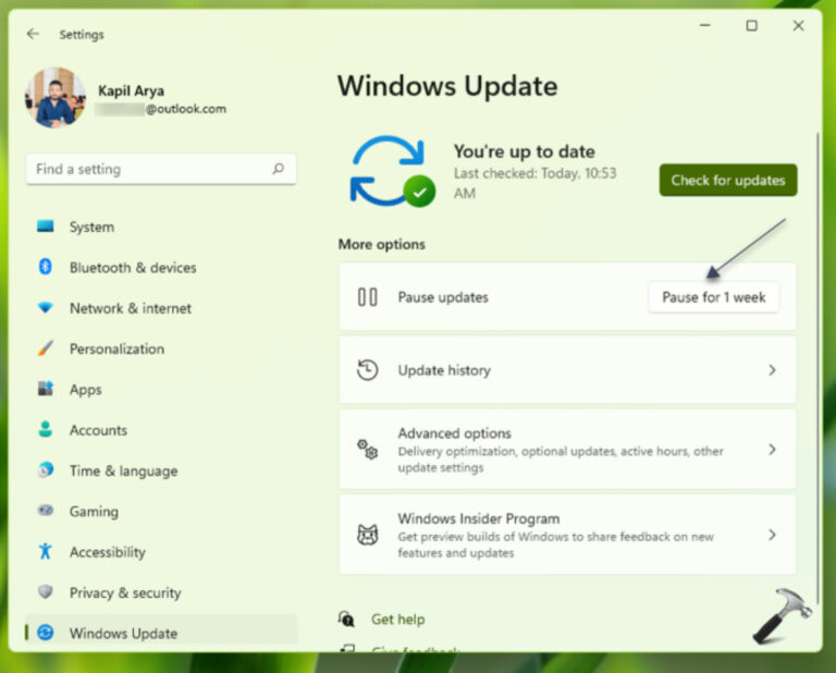 How to pause updates in Windows 11