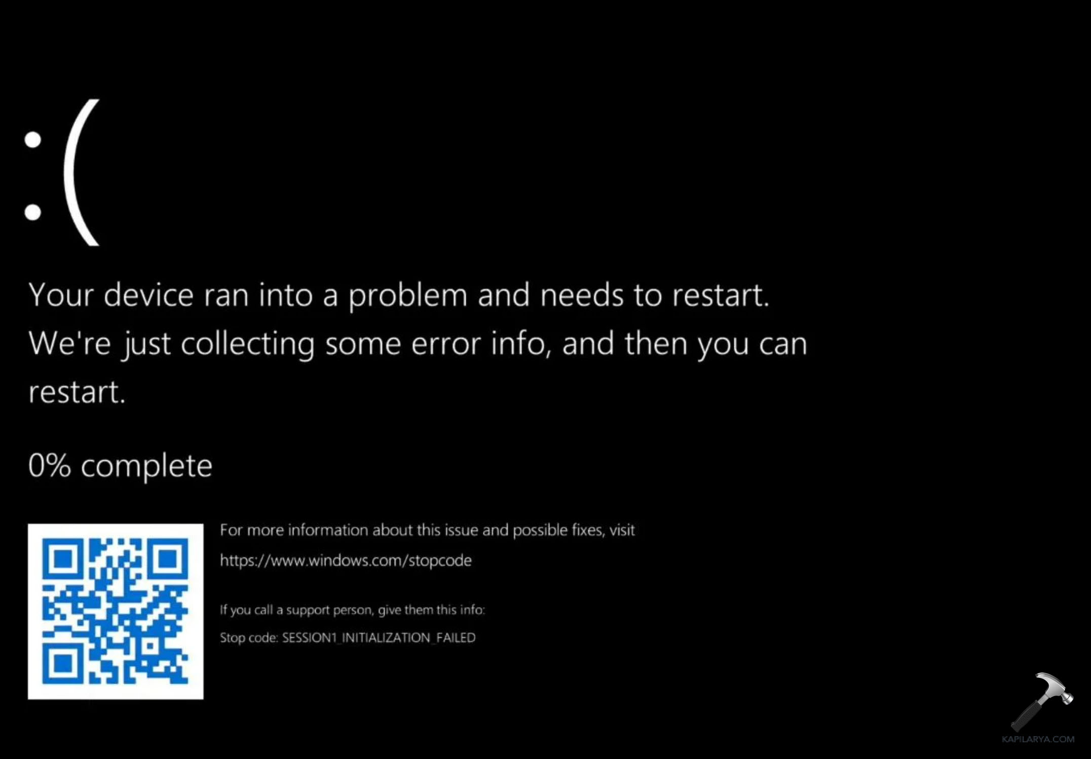 Fix SESSION1 INITIALIZATION FAILED BSOD on Windows 11