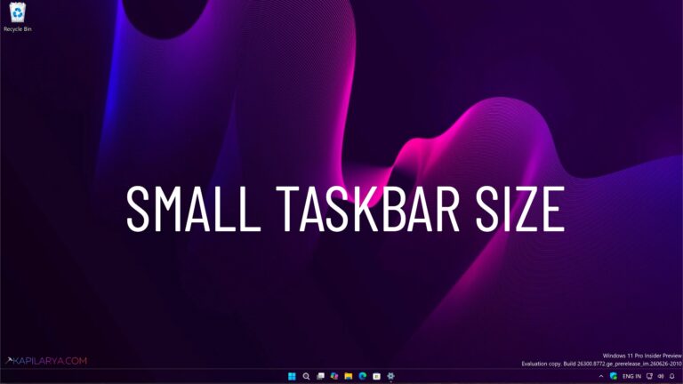 Change taskbar size in Windows 11