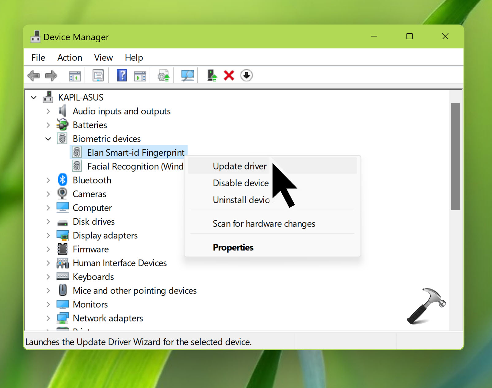 We couldn't find a fingerprint scanner compatible with Windows Hello Fingerprint