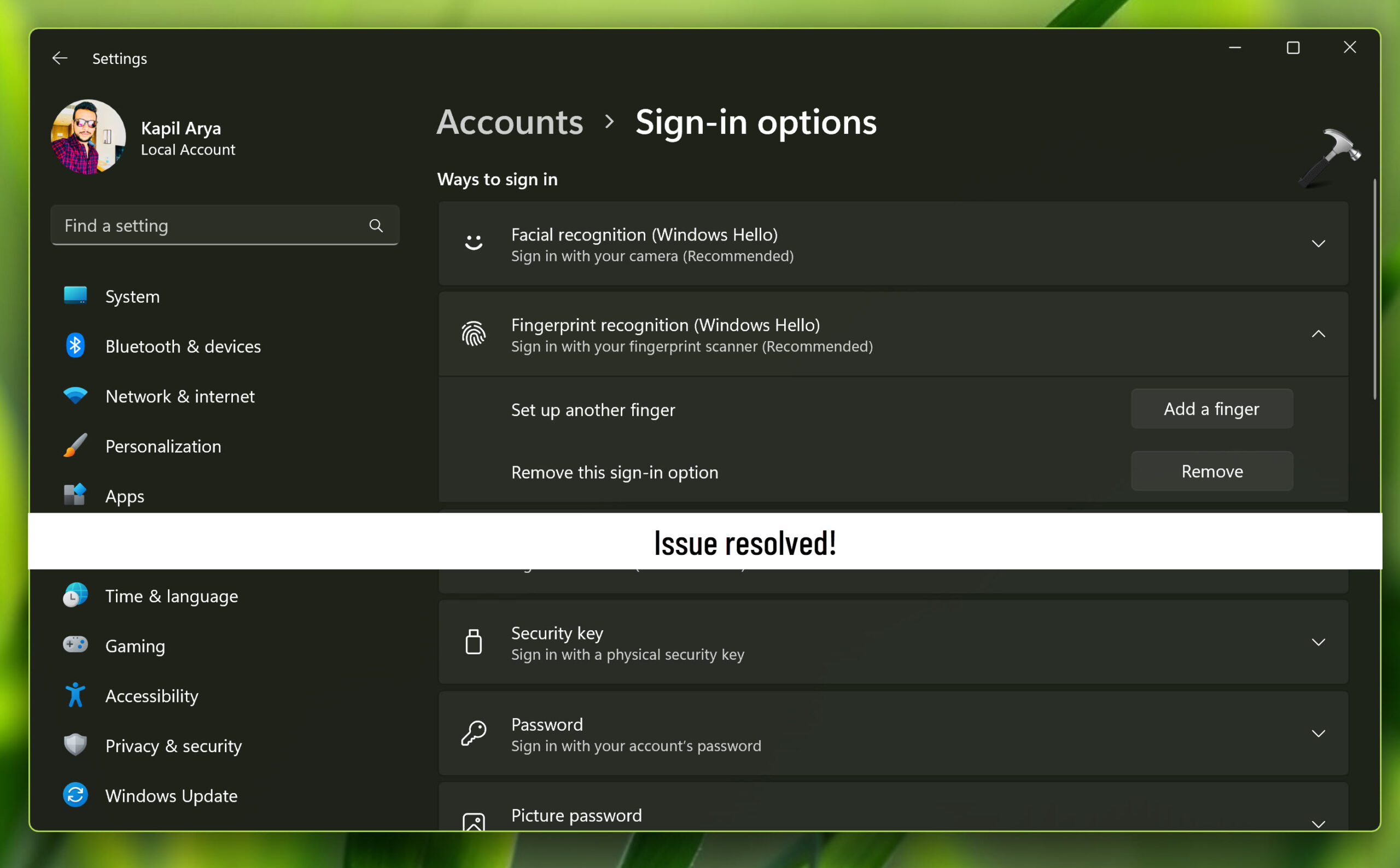 Fix: Couldn't find a fingerprint scanner compatible with Windows Hello