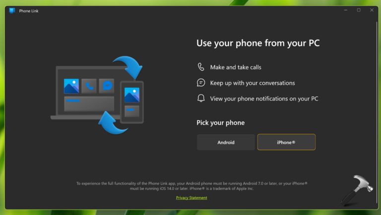 Setup iPhone with Phone Link app on Windows 11