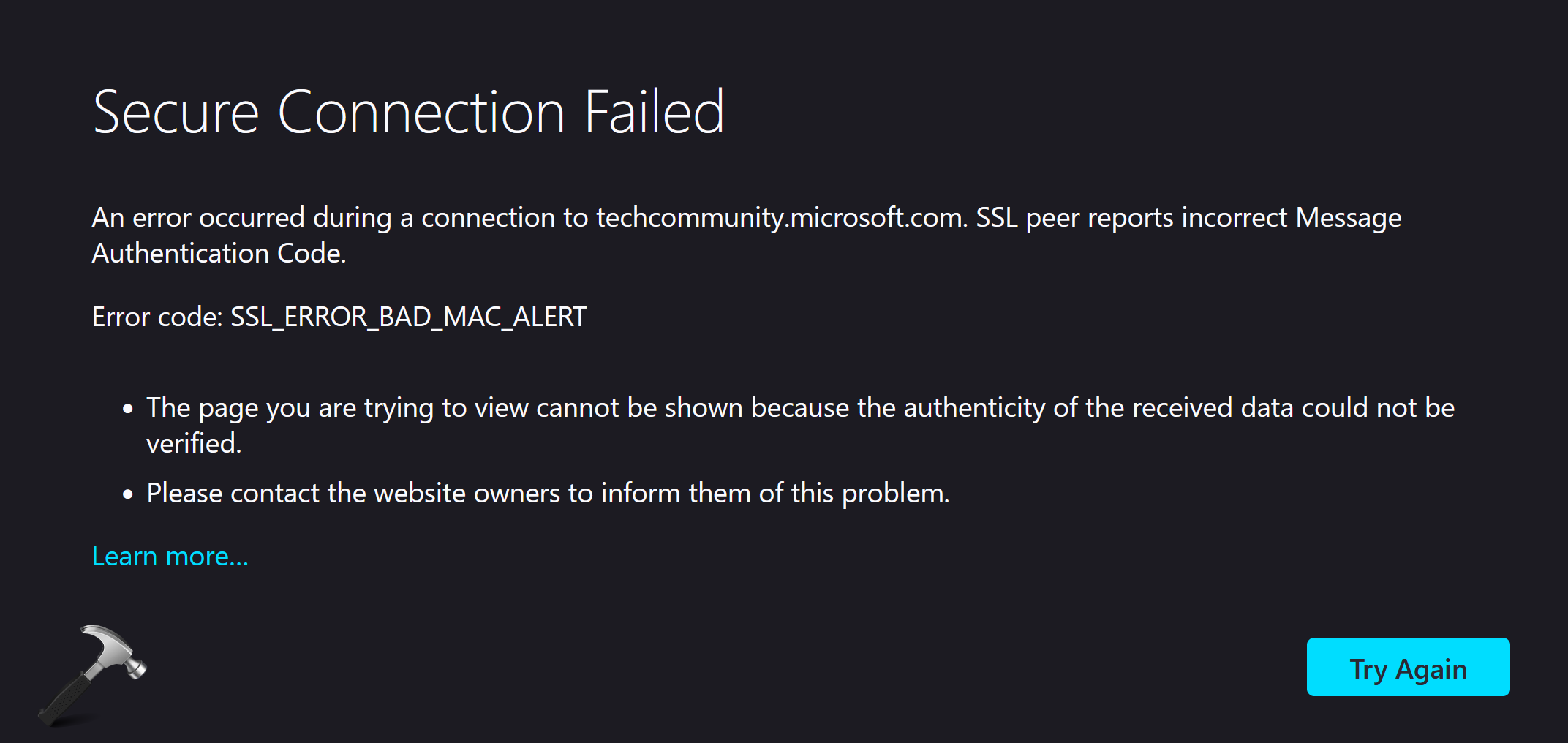 Fix: SSL_ERROR_BAD_MAC_ALERT on Firefox