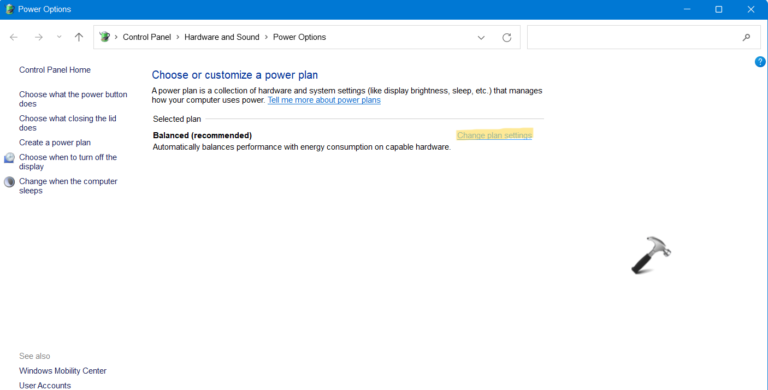 Set hard disk to turn off after idle time in Windows 11
